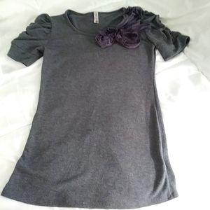 Gray top with shoulder detail